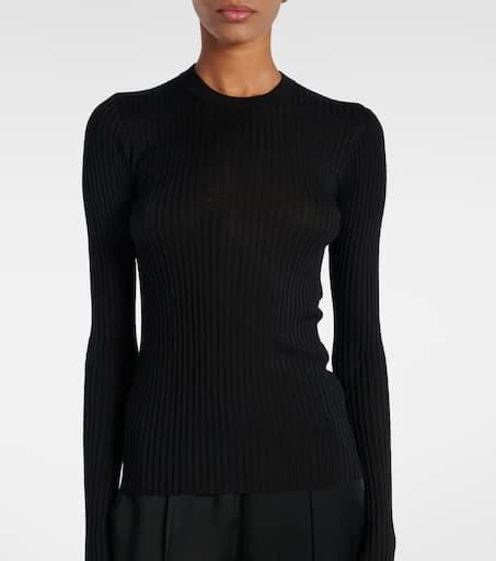 Jil Sander Ribbed-knit silk sweater 6