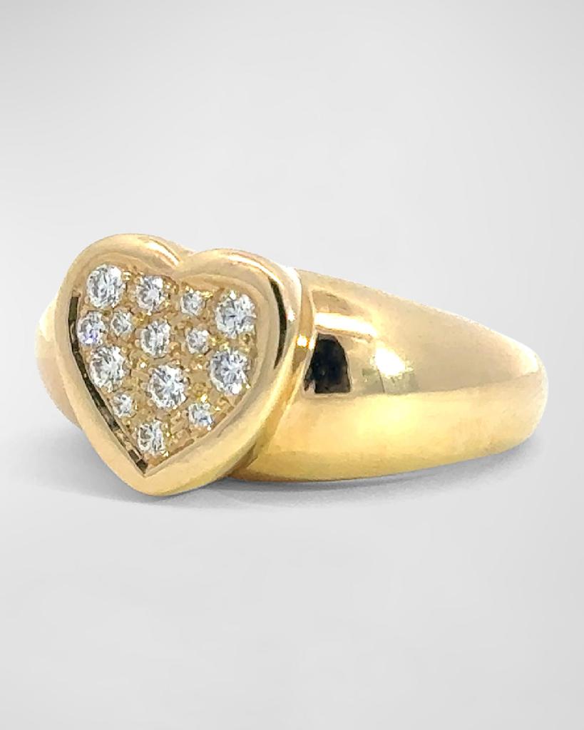Stevie Wren 18K Yellow Gold Baby Love Heart Pave Gypsy Band Ring