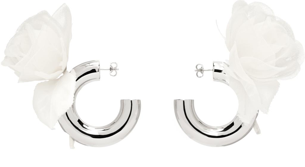 D'heygere SSENSE Exclusive Bridal Capsule Flower Hoop Earrings