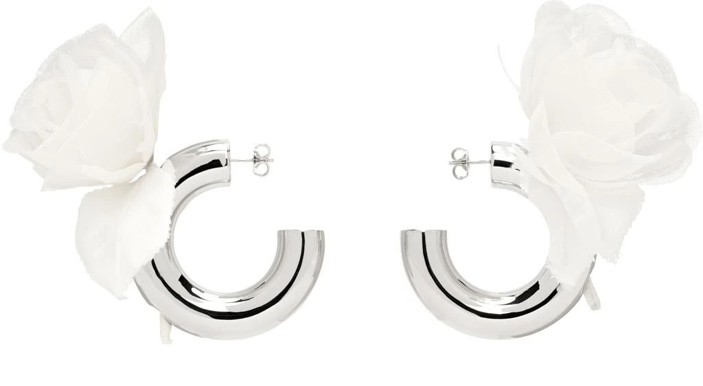D'heygere SSENSE Exclusive Bridal Capsule Flower Hoop Earrings 1