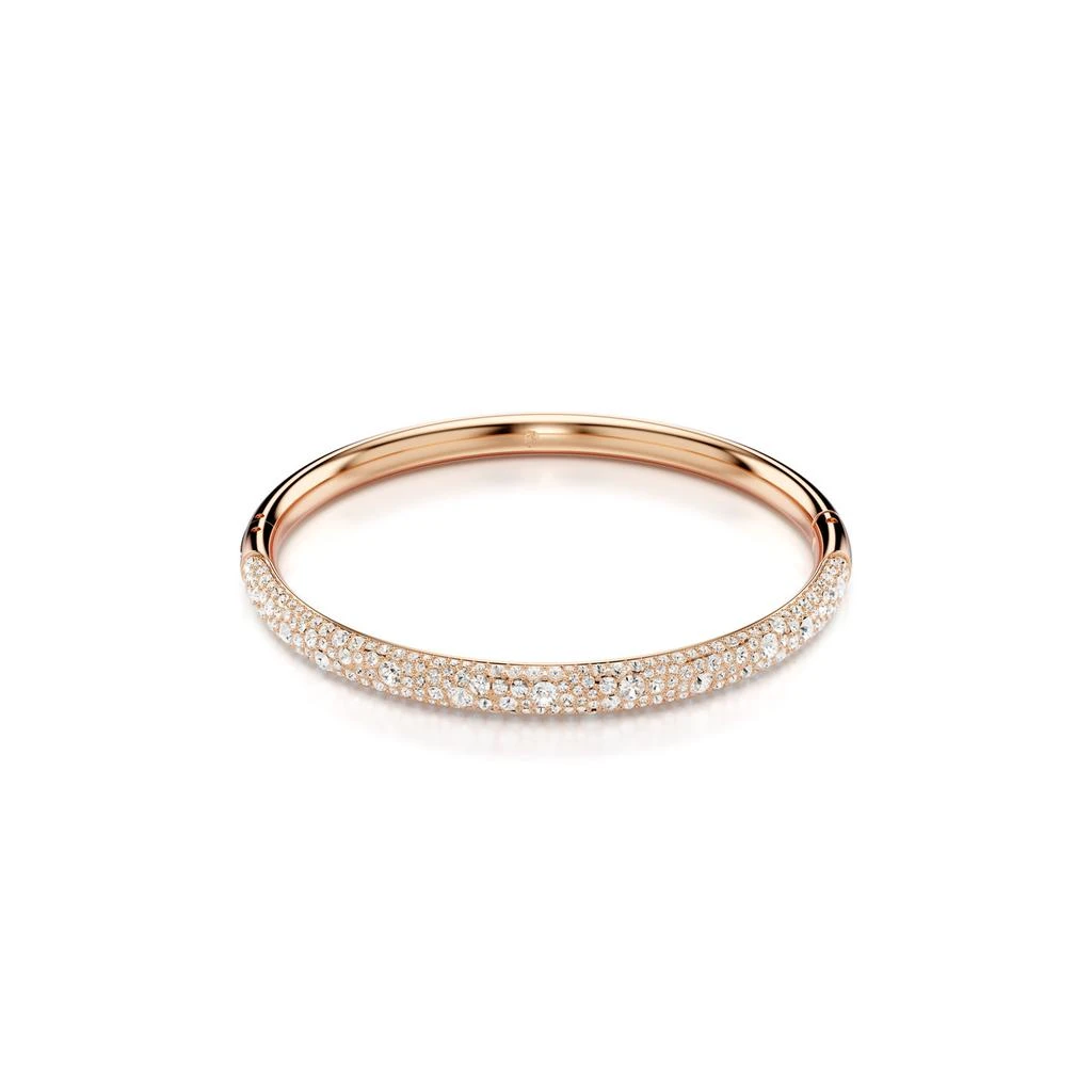 Swarovski Meteora bangle snow pave white rose gold-tone plated 4