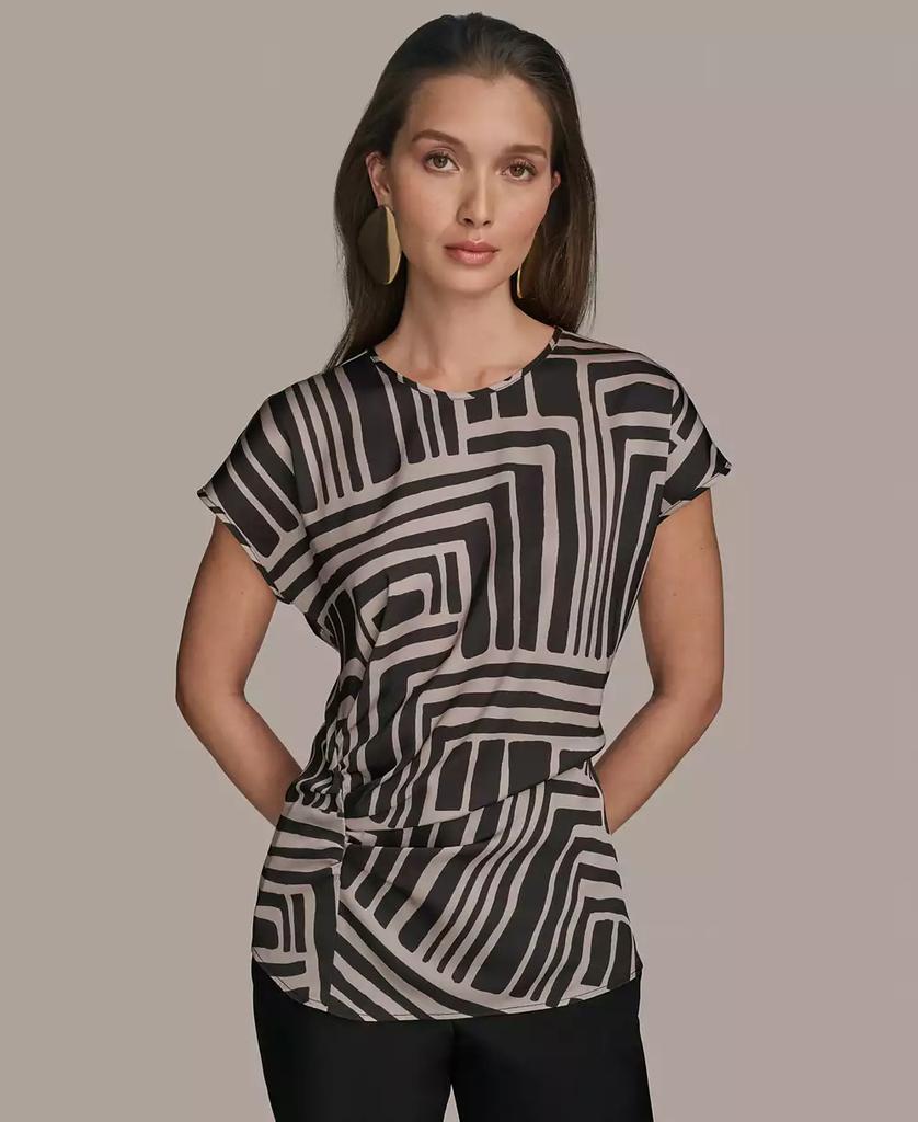 Donna Karan Women's Cap-Sleeve Printed Top