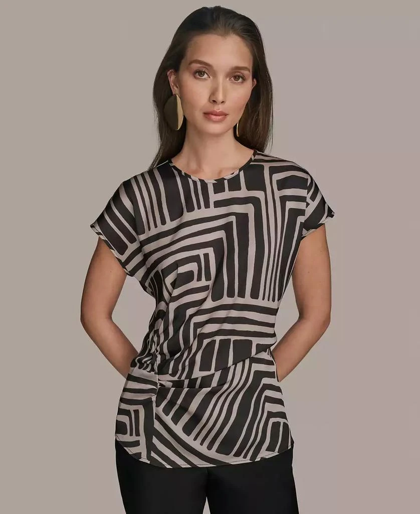 Donna Karan Women's Cap-Sleeve Printed Top 1