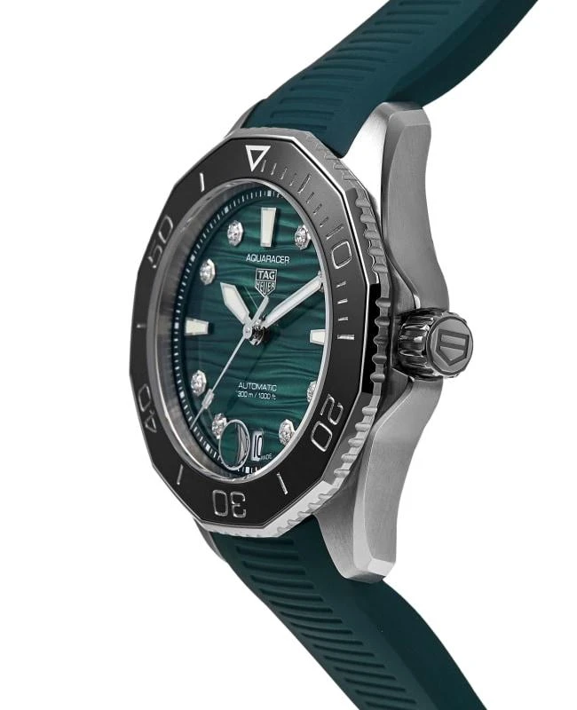 Tag Heuer Tag Heuer Aquaracer Professional 300 Date Green Diamond Dial Rubber Strap Women's Watch WBP231G.FT6226 4