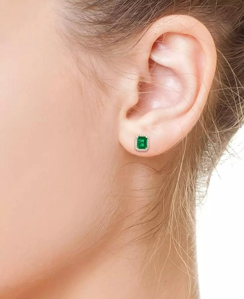 Effy EFFY Emerald (1-9/10 ct. t.w.) and Diamond (1/4 ct. t.w.) Stud Earrings in 14k Gold, Created for Macy's 2
