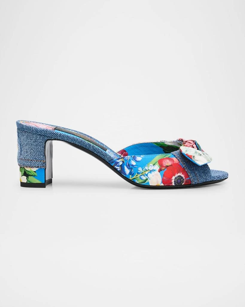 Dolce 
Gabbana Kiera Sofia Denim Floral Bow Sandals 1
