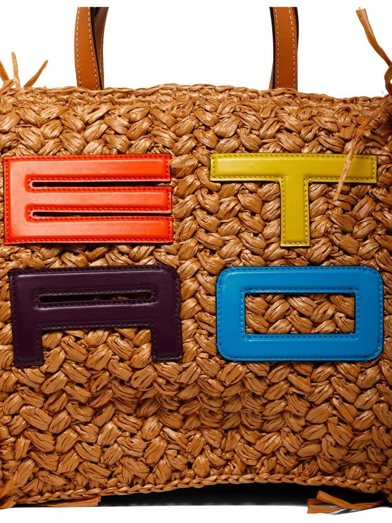 ETRO Etro Logo Patch Fringed Edge Tote Bag 5