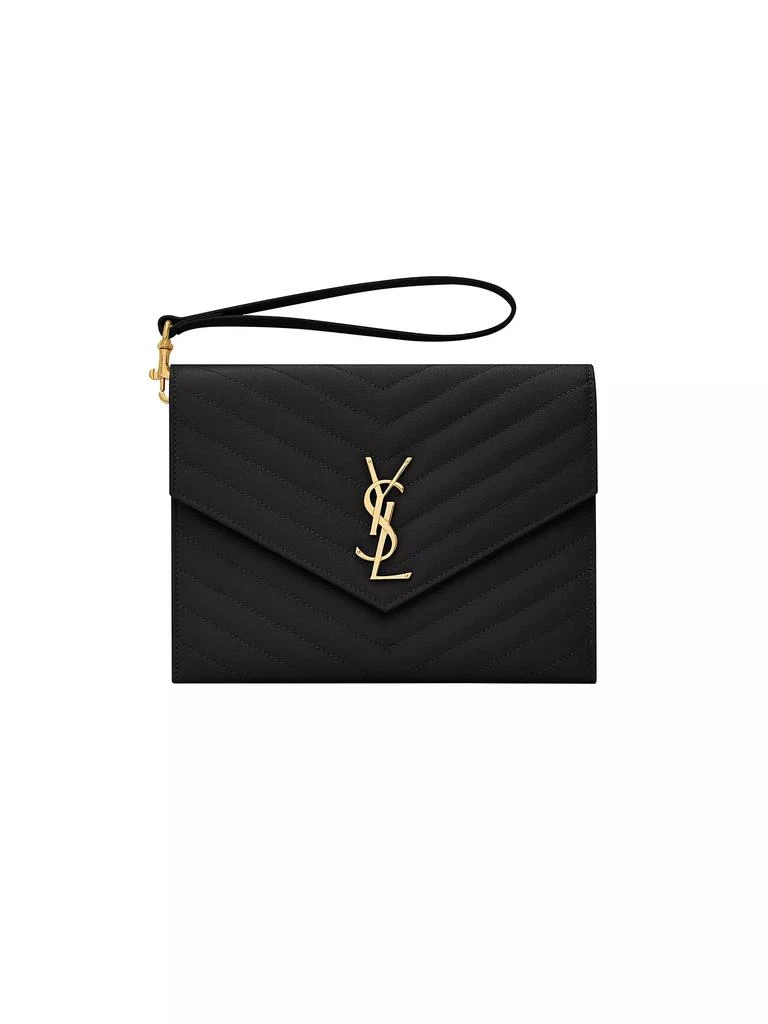Yves Saint Laurent Cassandre Matelasse Flap Pouch in Quilted Grain De Poudre Embossed Leather 1