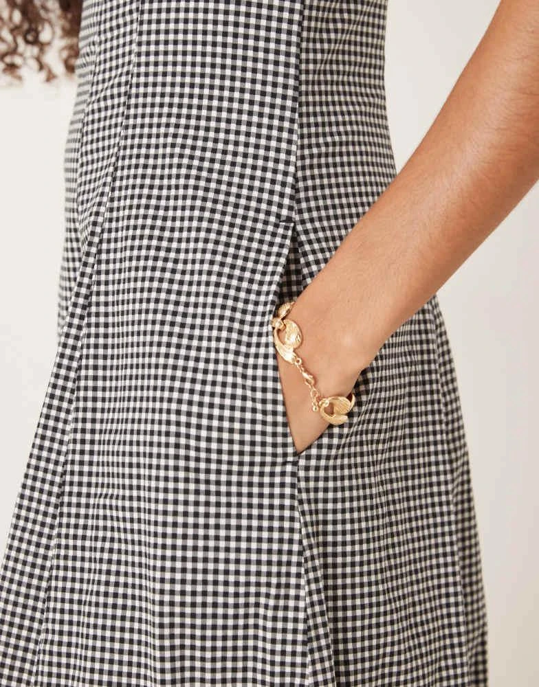 Abercrombie & Fitch Abercrombie & Fitch flowy midi dress in black gingham 3