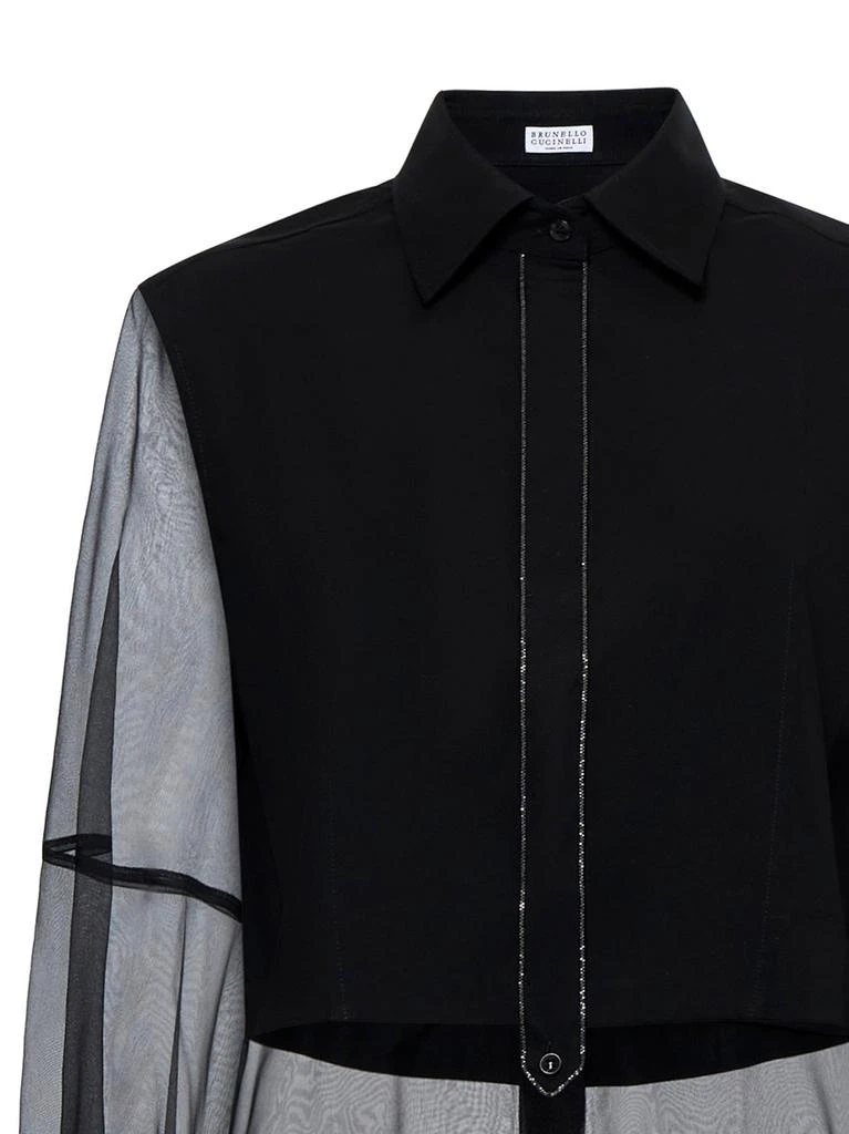 Brunello Cucinelli Brunello Cucinelli Embellished Long-Sleeved Poplin Shirt 3