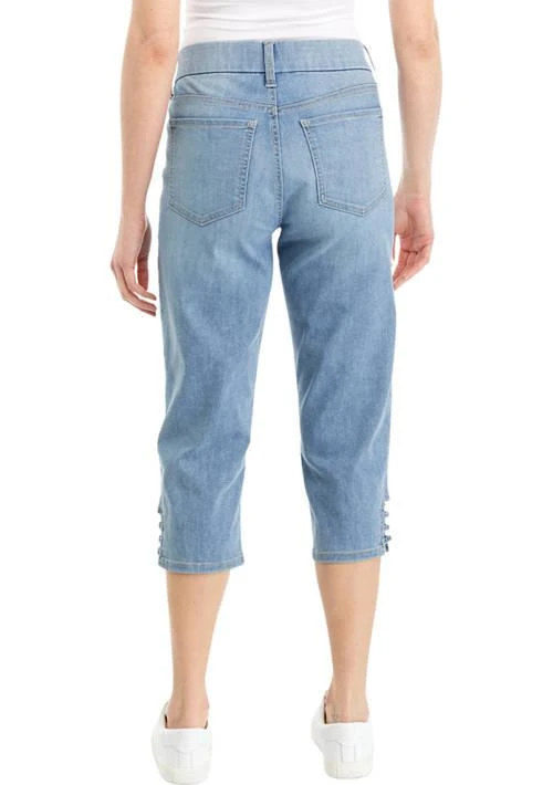 Kim Rogers® Rogers Womens Ladder Hem Detail Denim Capri Jeans 2