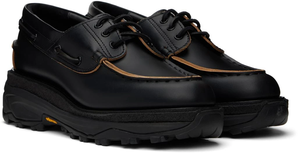 Sacai Black Leather Boat Shoes 4