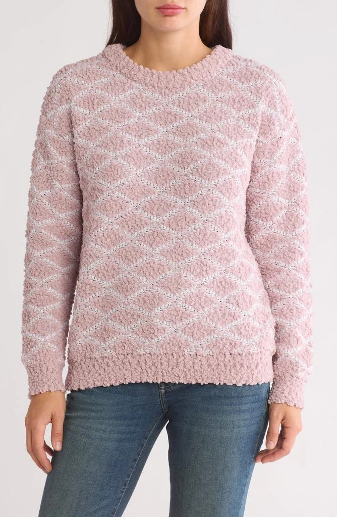 Bobeau Diamond Popcorn Stitch Sweater 1