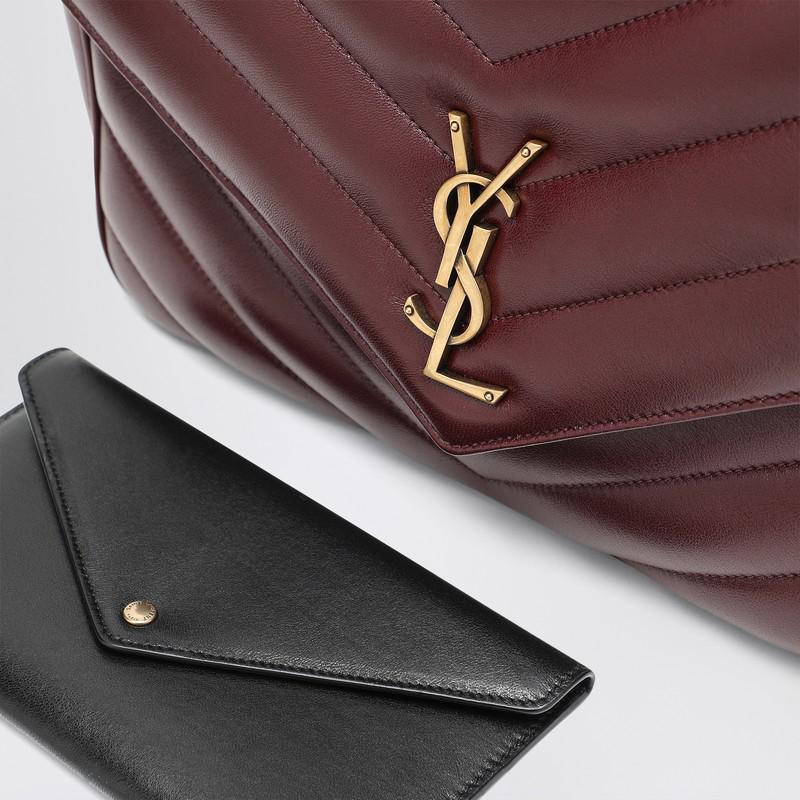 Yves Saint Laurent Large LouLou Hot Wine Leather Bag