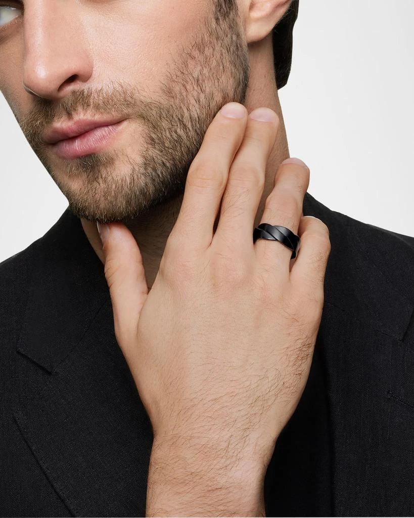 David Yurman Men's DY Helios Band Ring in Black Titanium, 9mm 7