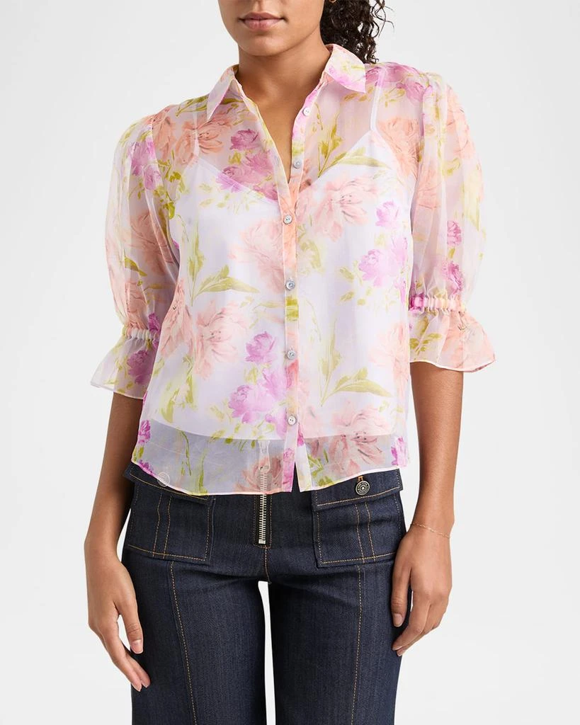 Cinq a Sept Fiona Floral Puff-Sleeve Top 3