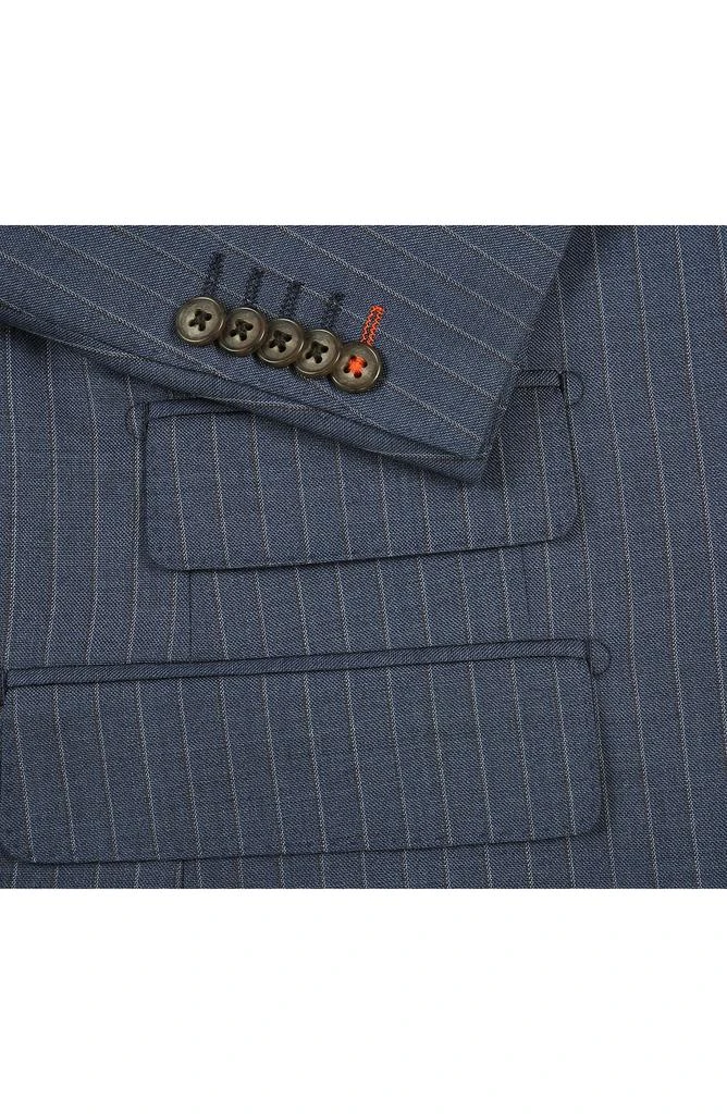 English Laundry Pinstripe Navy Wool Blend Suit 7