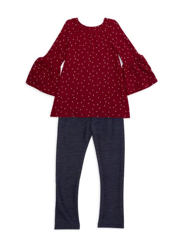 Pippa & Julie Little Girl's 2-Piece Polka Dot Top & Pants Set 2