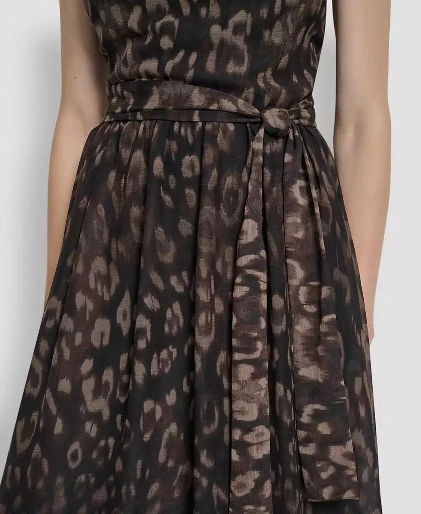 DKNY Women's Fit and Flare Sleeveless Crew Neck Midi Dress 6