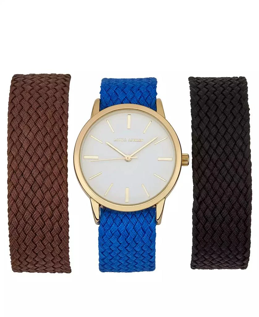 Laura Ashley Women's Interchangeable Multi-Colored Polyurethane Bands Watch 35mm Set 2
