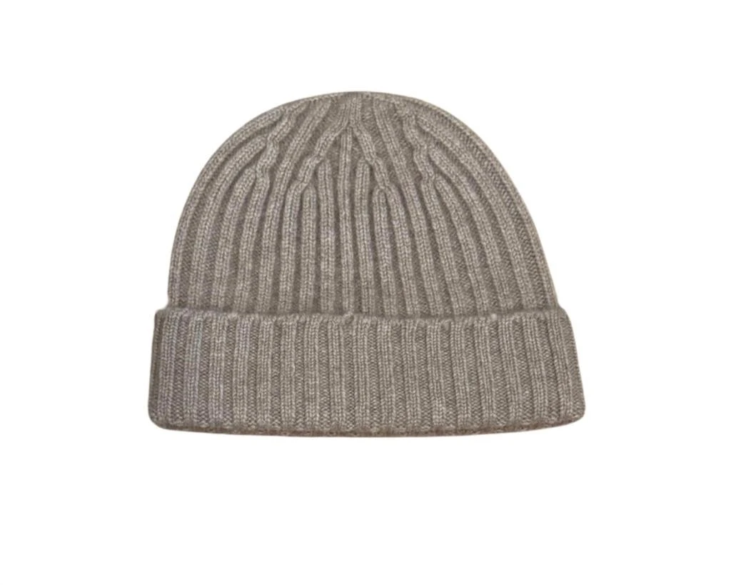 Shop SOFT GOAT - Cashmere Ribbed Beanie on Sale at  display picture 3