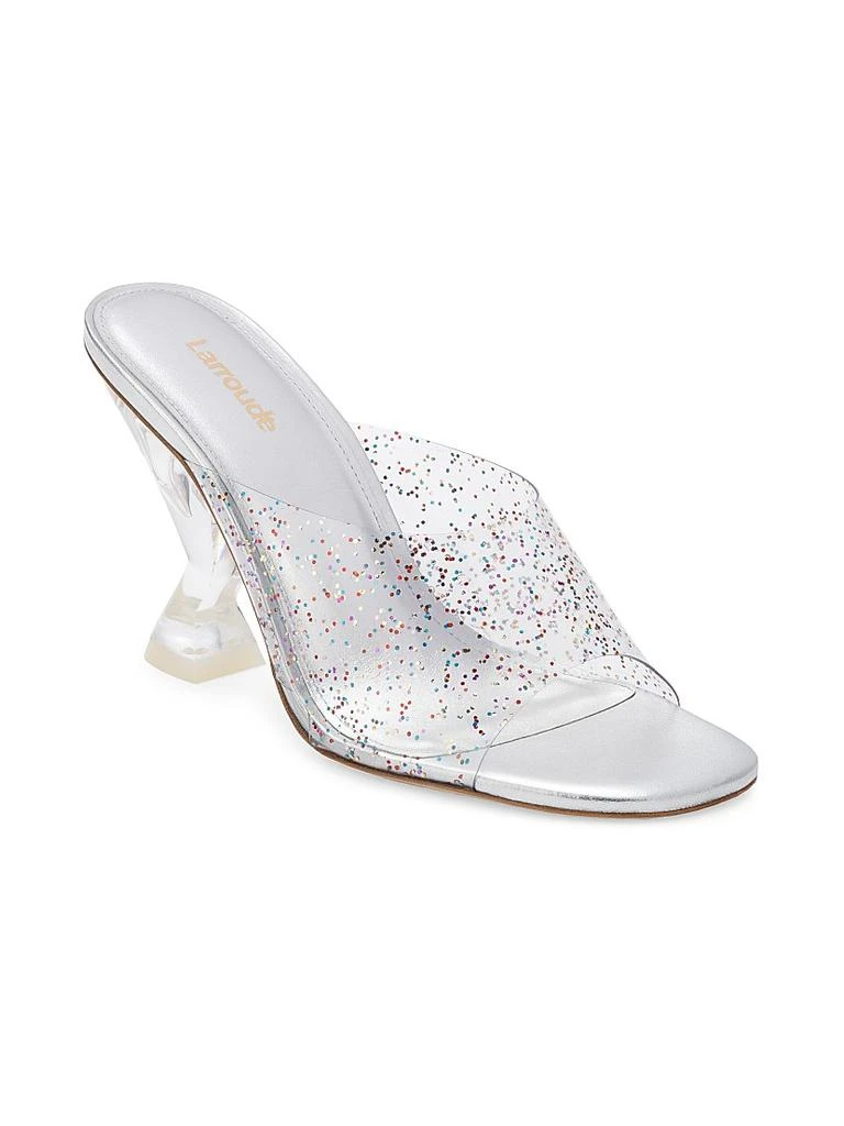 Larroude Madonna Lucite Glitter Vinyl Mules 2