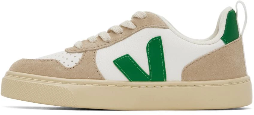 VEJA Kids White & Beige V-10 Sneakers 3