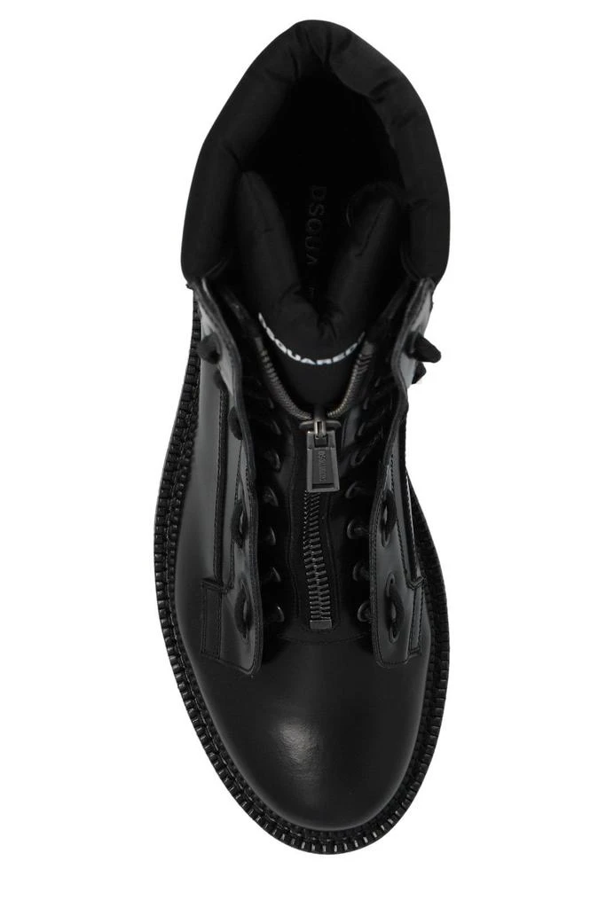 DSQUARED2 Army Zip-detailed Combat Ankle Boots 4
