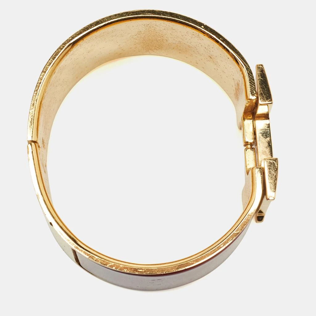 Hermes Hermes Clic Clac H Red Enamel Gold Plated Extra Wide Bracelet 4