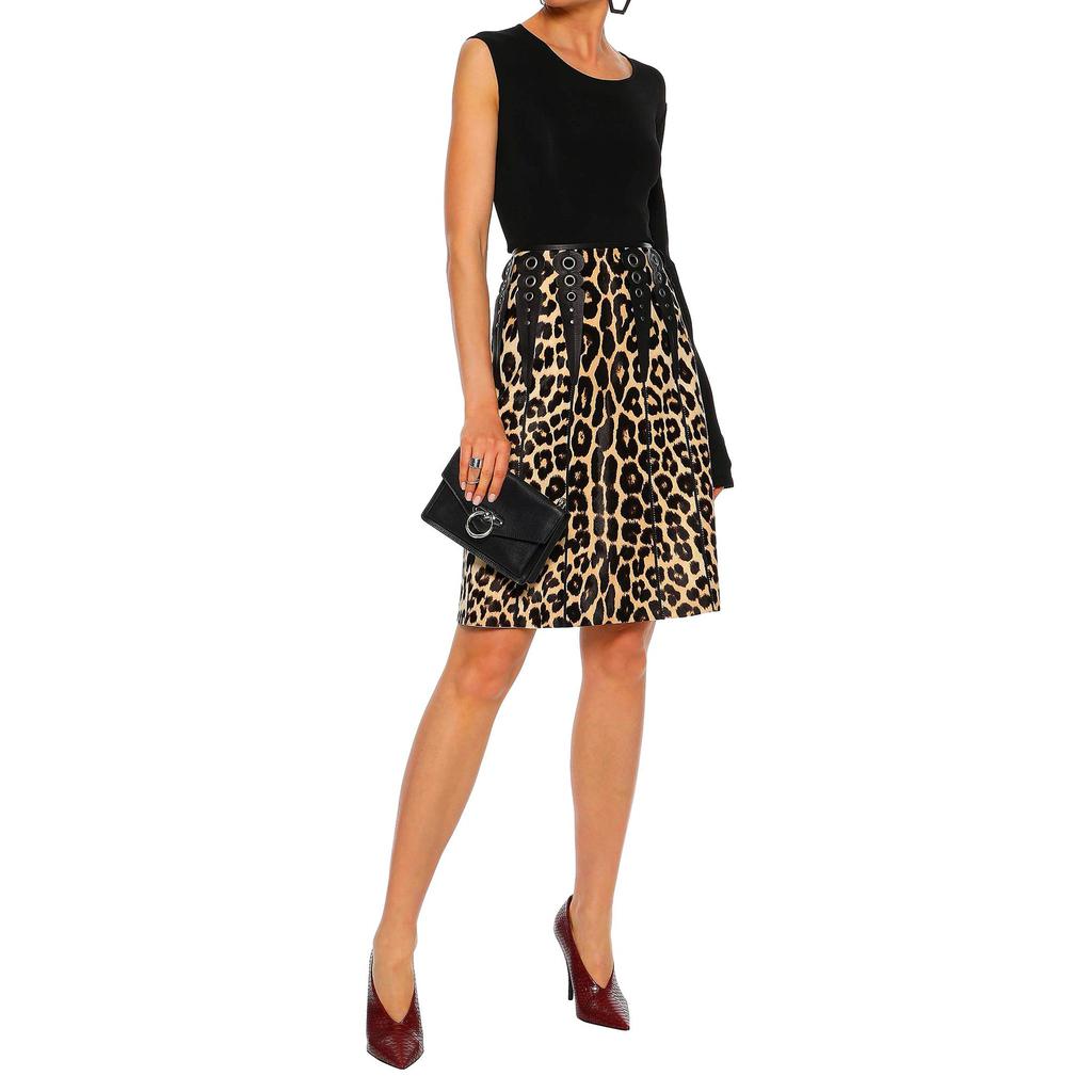 Bottega Veneta Bottega Veneta Leopard Print Calf Hair Skirt