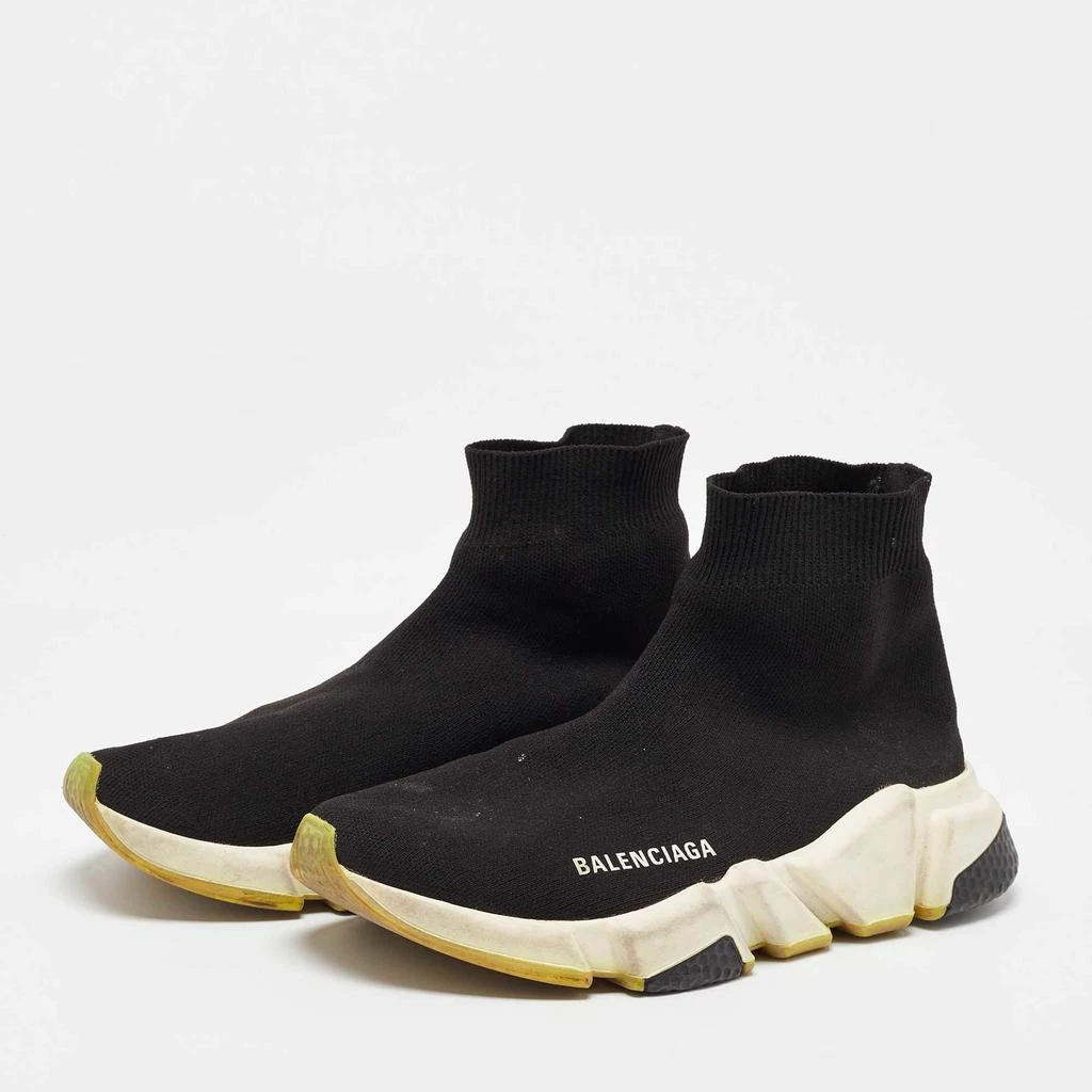 Balenciaga Balenciaga Black Knit Fabric Speed Trainer Slip On High Sneakers Size 36 2