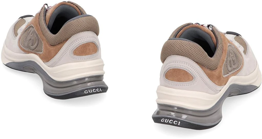 GUCCI GUCCI GUCCI RUN LEATHER AND FABRIC LOW-TOP SNEAKERS 4