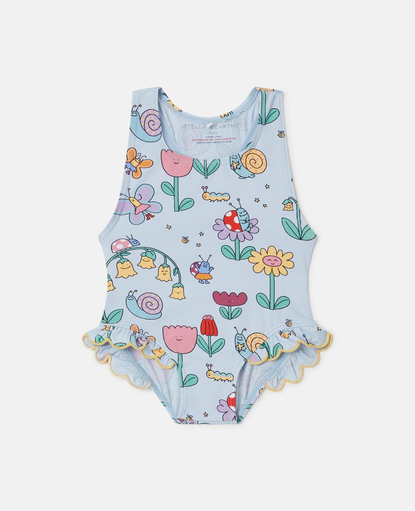 Stella McCartney Stella McCartney - Floral Print Swimsuit, Woman, Blue/Multicolour, Size: 24m