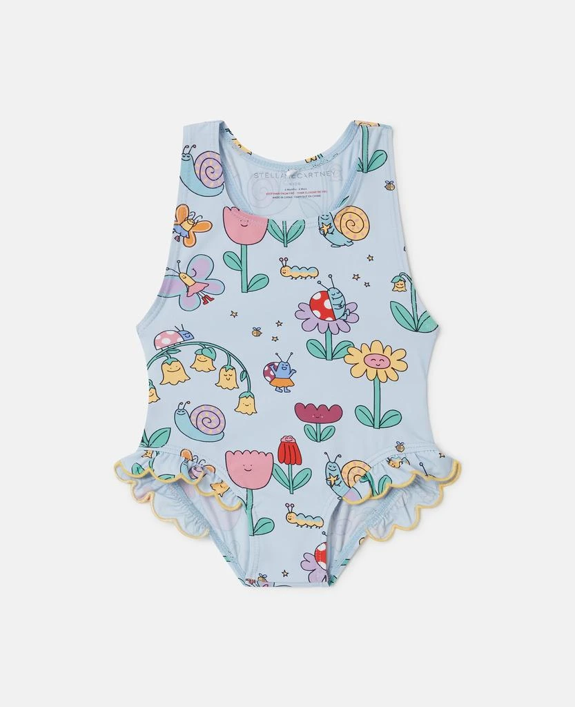 Stella McCartney Stella McCartney - Floral Print Swimsuit, Woman, Blue/Multicolour, Size: 24m 1