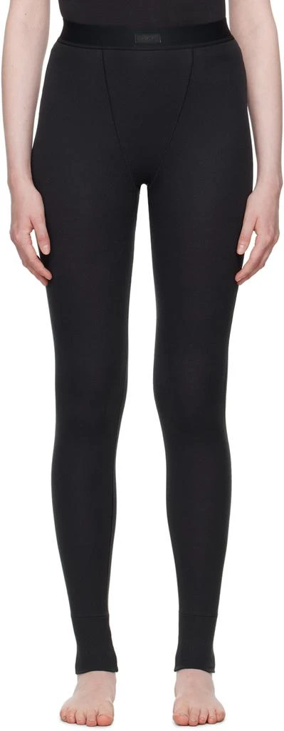 SKIMS Black Cotton Rib Leggings 1