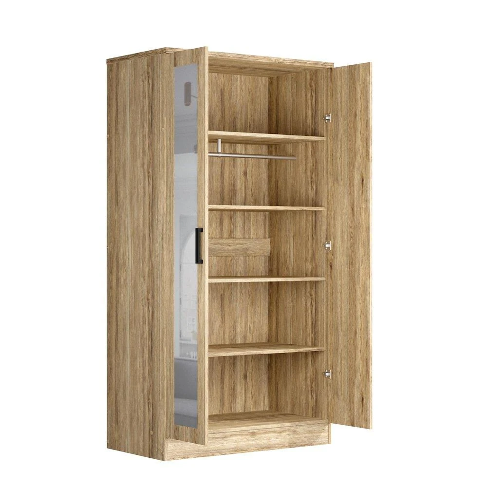 Woodpeckers Furniture and Mattress 2 Doors Wardrobe Mirrored Door 2