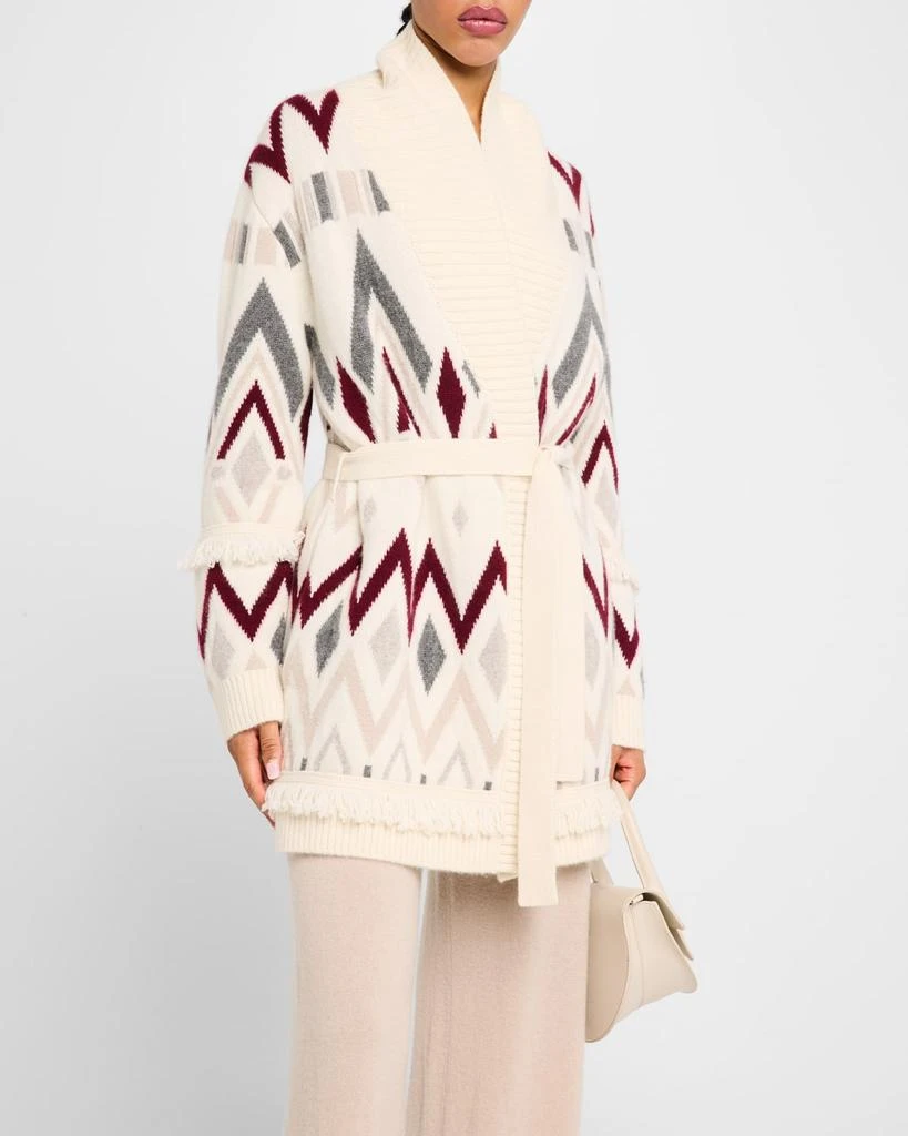 TSE Cashmere Cashmere Diamond Jacquard Intarsia Cardigan 4