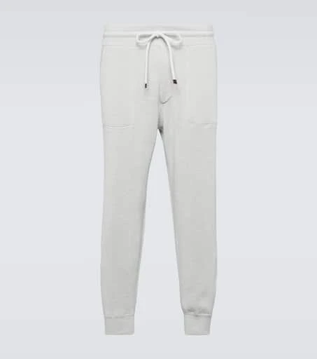Brunello Cucinelli Ribbed-knit cotton sweatpants 1
