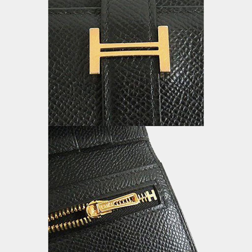 Hermes Hermes Black Leather Bearn Mini Wallet 6