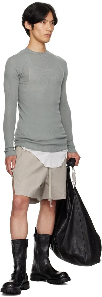 Rick Owens Blue Concordians Ribbed Round Neck Sweater 4