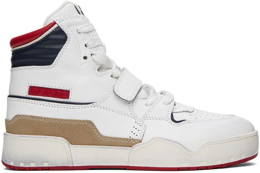 Isabel Marant White & Navy Alseeh High Sneakers 1
