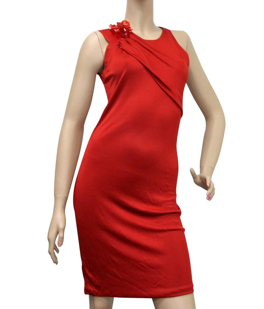 Gucci Women
s Rayon Dress With Flower Brooch 2