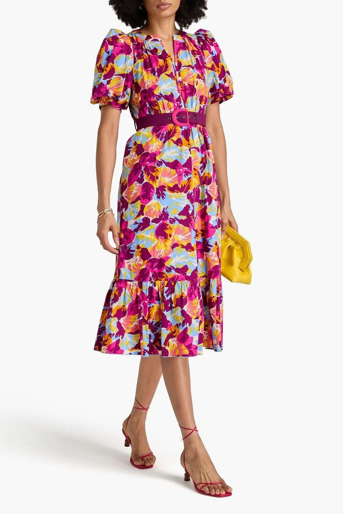 Diane von Furstenberg Polina belted cotton-blend poplin midi dress 2