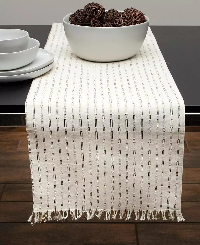 Ritz Metallic Textured Fringed Table Runner, 14" x 72" 1