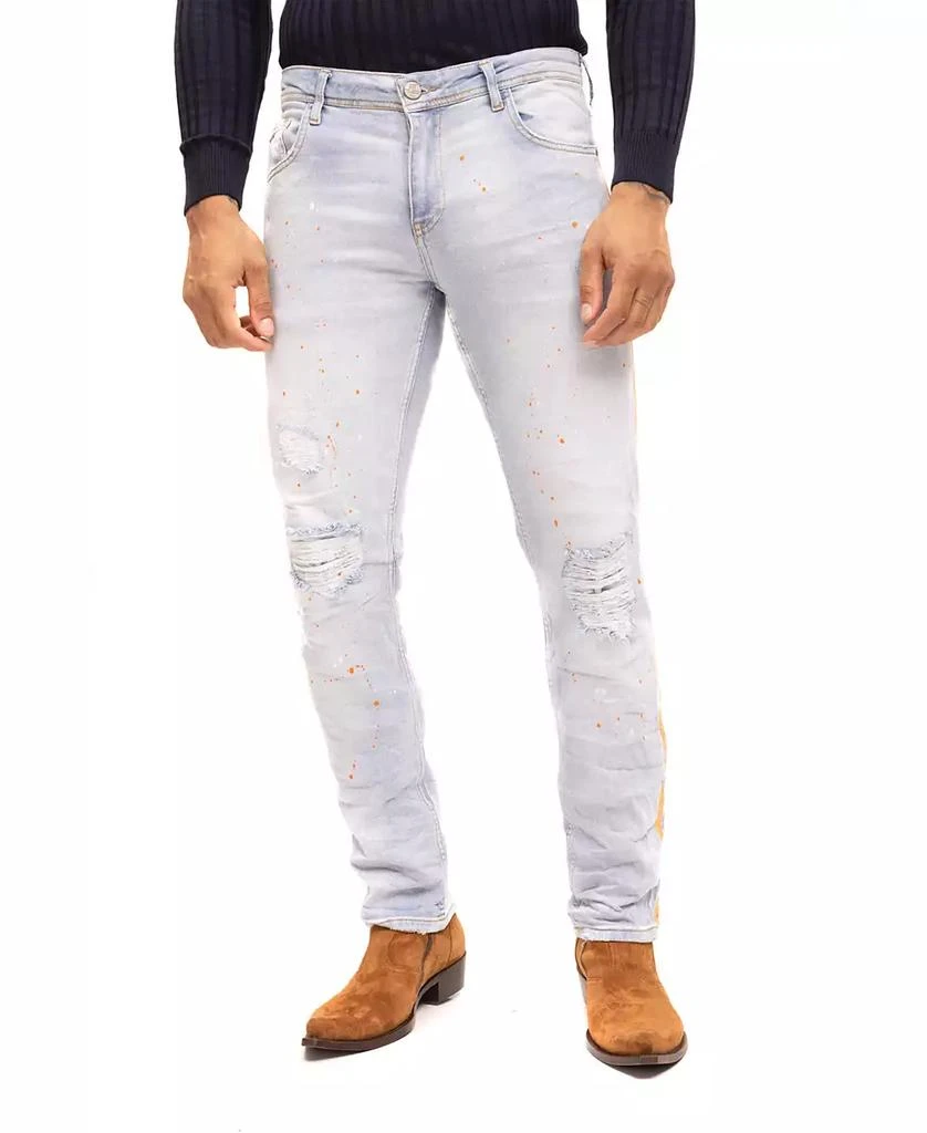 RON TOMSON Men's Modern Splattered Stripe Jeans 1