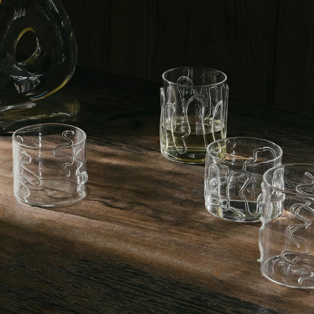 Ferm Living Doodle Glasses - Set of 2 - Tall - Clear 3