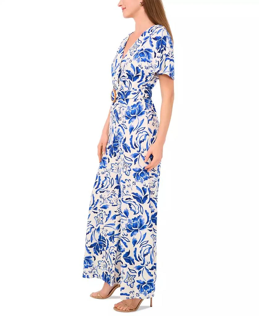 MSK Women's Printed Flutter Sleeve Wide-Leg Jumpsuit 4