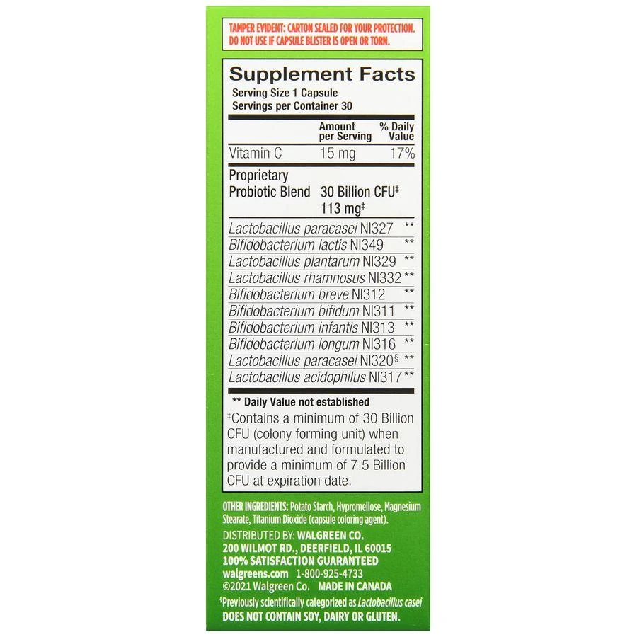 Walgreens Extra Strength Probiotic Digestive Health Capsules (30 days) 3