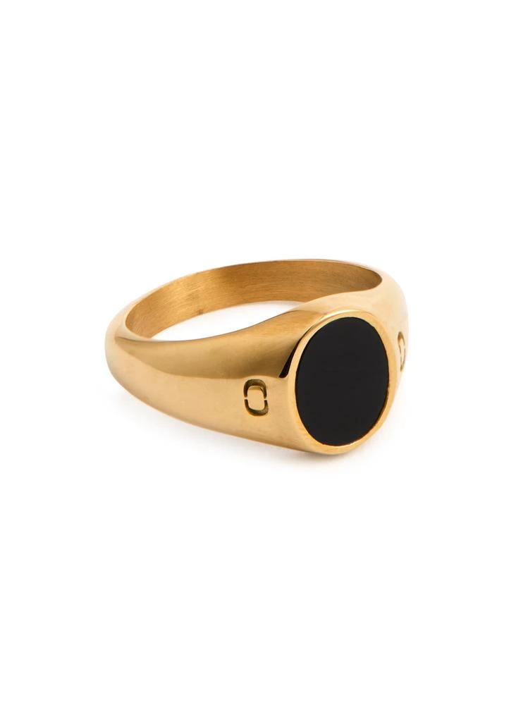 CRAFTD Onyx Oval 18kt gold-plated signet ring 4