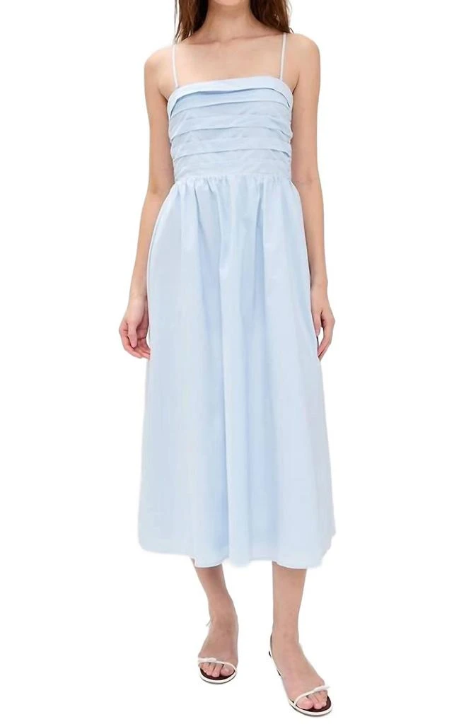 open lace back dress Maeve Pleated Dress in Cotton Twill 4
